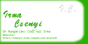 irma csenyi business card